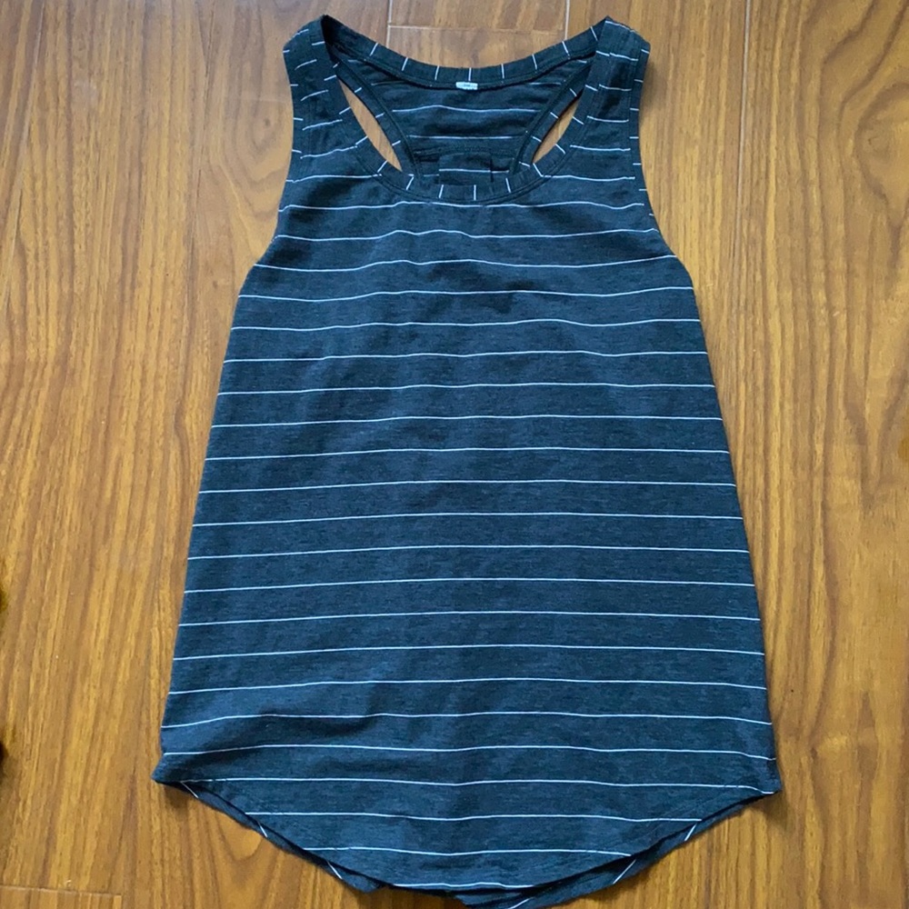 Lululemon Striped Gray Racerback Tank